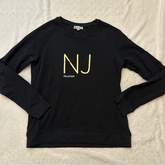 New Jersey Peloton Sweatshirt sz M Black Sweatshirt NJ Logo - Picture 1 of 5